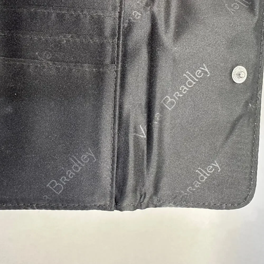 Vera Bradley leopard print quilted cotton RFID‎ trifold wallet snap closure - Picture 8 of 11